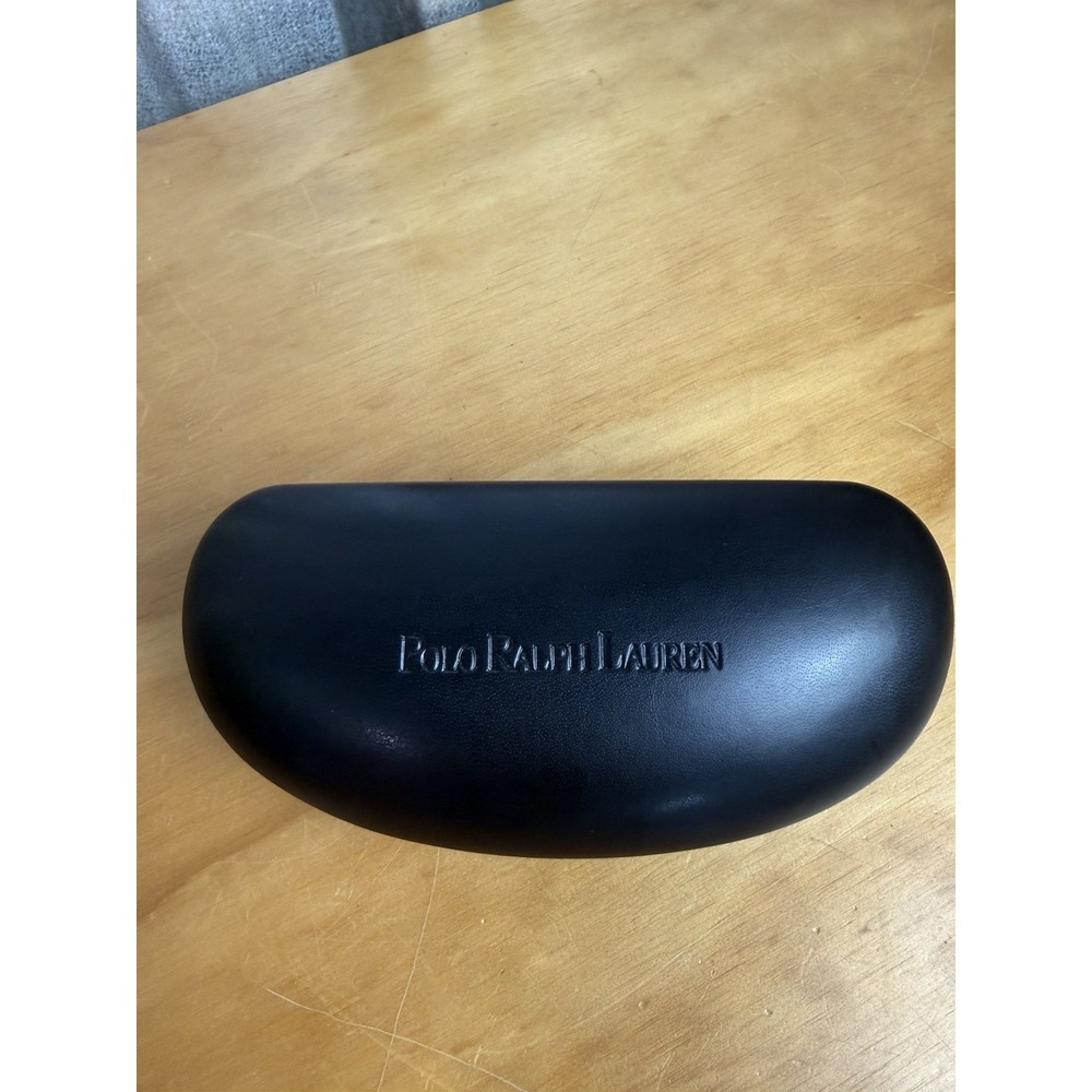 Polo Ralph Lauren Large Black Syn Leather Sunglass Eyeglass Clamshell Hard Case